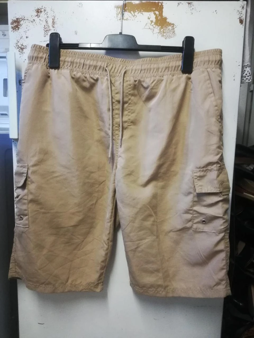Bermuda (long 60 cm) élastiqué Ecru/Sable étiquette T.XL